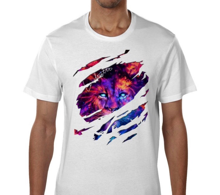 Black Lenico neon lion logo T-shirt